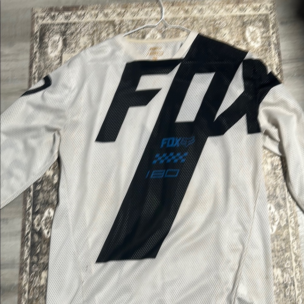 Fox 180 White and Black Mesh Jersey